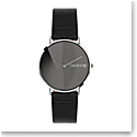 Orrefors Crystal O-Time Black Black Mirror Dial Watch
