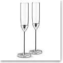 Vera Wang Wedgwood With Love Nouveau Toasting Flutes Pair, Silver