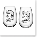Kosta Boda Crystal All About You Need You Stemless Wine Tumbler, Pair