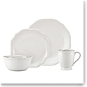 Lenox French Perle Bead White Dinnerware 4 Piece Place Setting