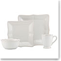 Lenox French Perle Bead White Square, 4 Piece Place Setting