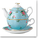 Royal Albert China Polka Blue Tea For One