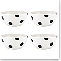 Kate Spade China by Lenox, Deco Dot Black All Purpose Bowl Set Of Four