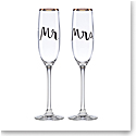 Kate Spade New York, Lenox Bridal Party, Mr and Mrs Toasting Flutes, Set