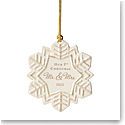 Lenox Christmas 2022 Our 1st Together Snowflake Dated Ornament