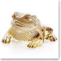 Lalique Gregoire Frog Sculpture, Gold Lustre