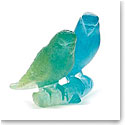Daum Blue Budgerigars Bird Couple Sculpture