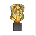 Daum Dandys Gaspard Retriever in Amber by Jean-Francois Leroy, Limited Edition Sculpture