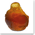 Daum Little Happy Buddha in Amber Sculpture