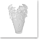 Daum 20.9" Rose Passion Vase in White, Limited Edition