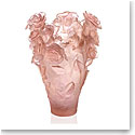Daum 20.9" Rose Passion Vase in Pink
