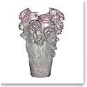 Daum Mini Rose Passion 2.8" Vase in Green and Pink
