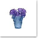Daum Small Rose Passion Vase in Blue and Purple