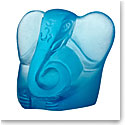 Daum Mini Ganesh in Blue Sculpture