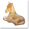 Daum Mini Foal Horse in Amber and Grey Sculpture