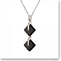 Daum Black Double Crystal Eclipse Pendant Necklace