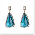 Daum Eclat de Daum Crystal Earrings in Celadon Blue