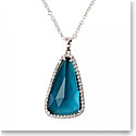 Daum Eclat de Daum Crystal Pendant Necklace in Celadon Blue
