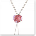 Daum Rose Passion Crystal Sautoir Necklace in Pink/Silver