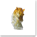 Daum Andalusian Horse Head in Amber and Grey Sculpture