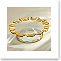 Annieglass Gold Ruffle 9.5" Petit Fours Stand