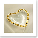 Annieglass Gold Ruffle 8" Heart Bowl