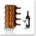 Nambe Metal and Wood Gourmet Curvo Wine Rack