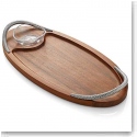 Nambe Braid Serving Wood Board with Dipping Bowl