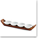 Nambe Wood and Porcelain Quatro Snack and Serve Set