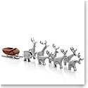 Nambe Metal 9-Piece Miniature Reindeer Set