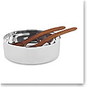Nambe Oblong Nest Salad 9.5" Bowl with Servers