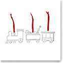 Nambe Holiday 2023 Mini Ornaments Train Engine, Toy Car and Caboose, Set of 3