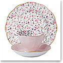 Royal Albert Rose Confetti Teacup, Saucer and 8" Plate Set
