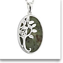 Cashs Ireland, Sterling Silver and Connemara Marble Oval Tree of Life Pendant Necklace