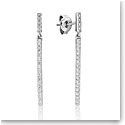 Waterford Jewelry Sterling Silver Earrings White Crystal Straight Line Drops