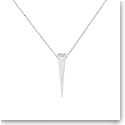 Waterford Jewelry Sterling Silver Pendant White Inverted Triangle With Crystal Top