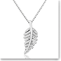 Waterford Jewelry Sterling Silver Pendant White Crystal Leaf