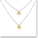 Waterford Jewelry Sterling Silver Pendant Double Stone Set Yellow Shamrock