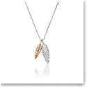 Waterford Jewelry Sterling Silver Double Leaf Pendant With 14ct Rose Gold