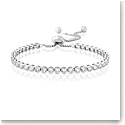 Waterford Jewelry Sterling Silver Wristwear White Rubover Crystal Contemp Tennis Bracelet