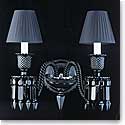 Baccarat Crystal, Zenith 2 Light Black Crystal Sconce Starck By Philippe Starck