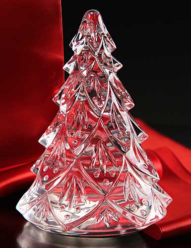 Waterford Crystal, Large Christmas Crystal Tree Crystal Sculpture, Clear