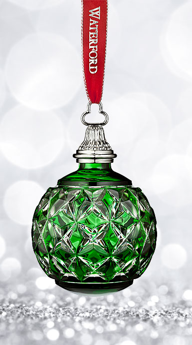 Waterford 2016 Green Cased Ball Ornament