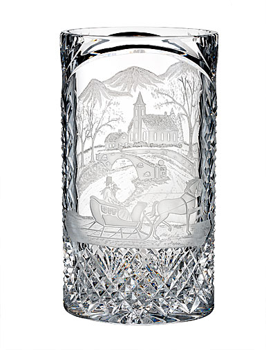 Waterford Crystal, 2017 House of Waterford Christmas Village Crystal Vase, Limited Edition