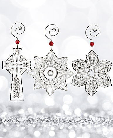 Waterford Crystal, Mini Crystal Ornaments, Set of Three