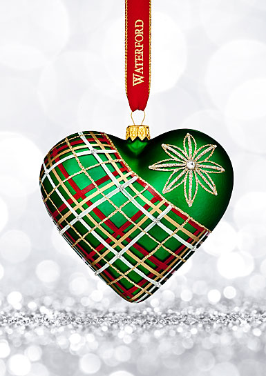 Waterford 2017 Holiday Heirloom Plaid Heart Ornament