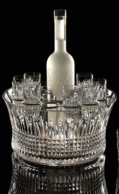 Waterford Crystal, House of Waterford Lismore Diamond 12" Bowl Vodka Chill Set