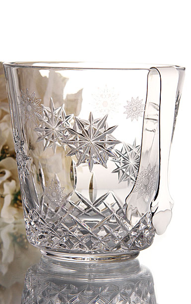 Waterford Lismore Snowflake Ice Bucket with Tongs