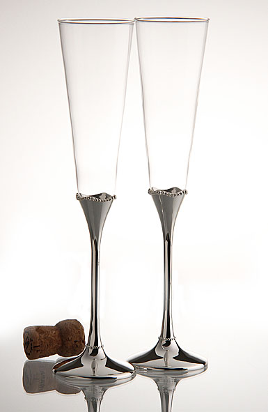 Waterford Lismore Bead Toasting Flutes, Pair | Crystal Classics