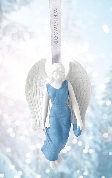Wedgwood 2017 Figural Angel Blue Ornament